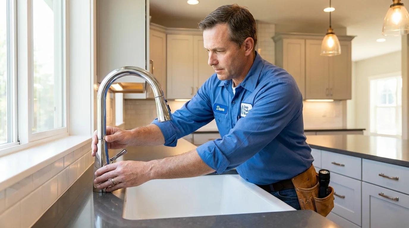 Kitchen faucet installation by Johns Plumbing LLC in Acton